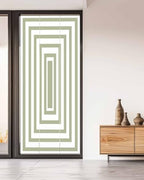 Window Privacy Film Frosted, Sage Green Geometric Non-Adhesive Static Cling Window Tint, Square Minimalist Modern Insulated Windows Frosted Films for Living Room, 35.4 x 78.7 Inches - Image 5
