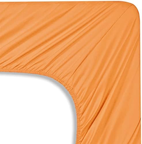 Mocassi Full Sheet Set - Luxury Hotel 1800 Premier Bedding Sheets & Pillowcases - Ultra Soft Breathable & Cooling Bed Sheets - Deep Pocket - Wrinkle Resistant - 4 Piece Set - Full, Orange - Image 5