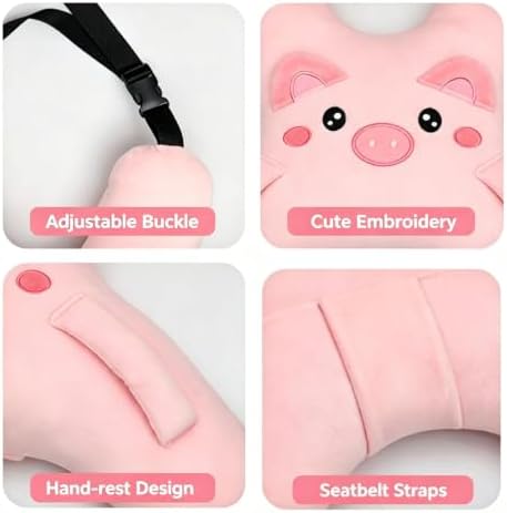 Snoozebelt Car Seat Belt Pillow for Kids, Soft Travel Shoulder Cushion，Gray - Image 4