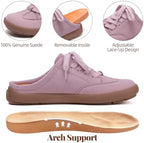 UBFEN Womens 100% Genuine Suede Mules Arch Support Indoor Outdoor Slippers - Image 4