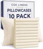 Queen Pillow Cases - 10 Pack Soft Pillowcase Covers - 20" x 30" (Off White) by CGKUnlimited
