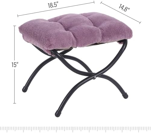 LITA Folding Ottoman, Foldable Footrest Stool, Portable Small Foot Stool for Couch, Collapsible Foot Rest Ottoman for Sofa, Accent Padded Ottomans for Lazy Chair, Living Room, Bedroom - Image 3