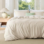 Bedsure Duvet Cover King Size, 3Pcs Double Brushed Bedding Set, Light Beige by BEDSURE