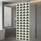 Window Privacy Film Frosted, Forest Green Boho Static Cling Door Window Covering, Middle Century Geometric Abstract Art UV Blocking Windows Film for Office, Hotel, Bedroom, 29.5 x 78.7 Inches - Image 5