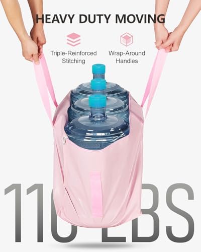 Heavy Duty Moving Bags Extra Large, Premium Storage Bags with Durable Zippers, Reinforced Handles, Moving Supplies for Clothes, Bedding, College Dorm Essentials, 8 Pack Pink - Image 2