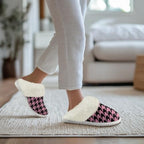 Cotton Slippers With Fluffy Edges House Slippers Non‑Slip Sole - Image 4