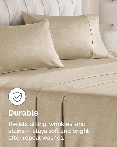 King Standard Pillowcases - 6 Pack, 20" x 36" - Heathered Beige - Image 4