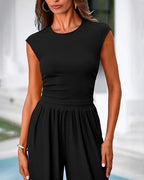 PRETTYGARDEN Women Summer 2 Piece Ribbed Knit Lounge Sets - Image 4