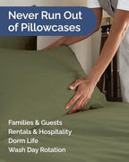Standard Pillow Cases - 6 Pack Pillowcase Covers - 20" x 26" (Sage Green) - Image 5