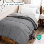 Bare Home Reversible Comforter (Twin/Twin XL, Grey/Light Grey) - Image 3