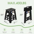 ACKO 16" 6 Pack Folding Step Stool, Safety Lock, Holds 400 lbs, Dot Black - Image 2