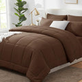 CozyLux Oversized Queen Comforter Set Brown - 7 Pieces Bed in a Bag by CozyLux