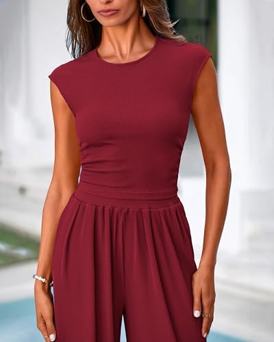 PRETTYGARDEN Women Summer 2 Piece Ribbed Knit Lounge Sets - Image 4