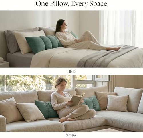 Pat. Pend. Segmented Body Pillow for Side Sleepers, 39 Inch, Green - Image 4