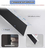 2Pcs Blackout Window Shade Light Block Strip, 110-220 CM Adjustable Light Gap Blockers for Home Theaters & RV, Effective Light Control Side Tracks (Black, 75cm/29.5inch),Black 2pcs,75cm/29.5 - Image 4