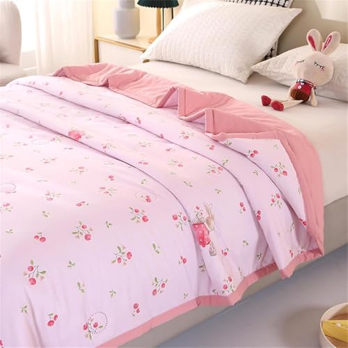 Coverless Duvet Single Double King Size, Reversible Summer Quilted Duvet Cosy and Lightweight Quilt Breathable Bedspreads Quilted Throw for Beds,Pink,150 * 200cm - Image 3