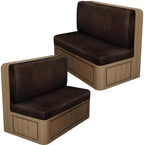 ANARACHON Leather Look RV Dinette Cushion Covers, Stretch Camper Cushion Slipcovers for Travel Trailer Couch RV Booth Seat(2 Backrest Cover & 2 Bench Cover,02 Coffee Brown) by ANARACHON