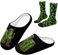 Jeiento Fuzzy Slippers and Sock Set Women's Warm Cozy Memory Foam House Shoes Soft Slip-on Slides by Jeiento