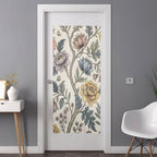 Window Privacy Film Frosted, Vintage Garden Flower Non-Adhesive Static Cling Window Tint, Rustic Floral Leaf Pastoral Plants Insulated Windows Frosted Films for Living Room, 35.4 x 78.7 Inches - Image 3