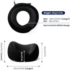 Dream Valley Memory Foam Travel Neck Pillow for Airplanes,Black,L - Image 2