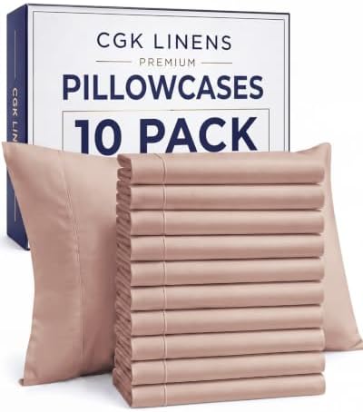 Queen Pillow Cases - 10 Pack Soft Pillowcase Covers - 20" x 30" (Mauve) by CGKUnlimited