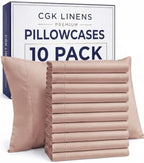 King Pillow Cases - 10 Pack Soft Pillowcase Covers - 20" x 40" (Mauve) by CGKUnlimited