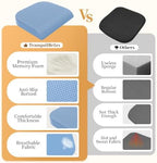 TranquilRelax XL Memory Foam Seat Cushion for Office Chair, 3.35-Inch, Light Blue - Image 4