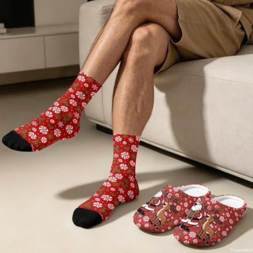Christmas Fuzzy Slipper with Socks for Women Men Warm House Slipper and Socks Cozy Fuzzy Slippers for Indoor - Image 4