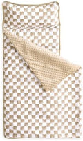 Wake In Cloud - Toddler Nap Mat with Pillow and Minky Fleece Blanket, for Kids Boys Girls Ages 3 Plus in Daycare Preschool, Roll Up Sleeping Bag, Gingham Grid Checkered, Brown White, Standard by WakeInCloud