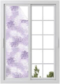 Window Privacy Film Frosted, Purple Palm Trees Tropical Reusable Static Cling Window Tints, Summer Beach Botanical Heat Control Windows Films for Offices, Balcony, 29.5 x 118 Inches by Unknown