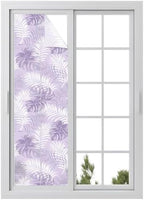 Window Privacy Film Frosted, Purple Palm Trees Tropical Reusable Static Cling Window Tints, Summer Beach Botanical Heat Control Windows Films for Offices, Balcony, 29.5 x 118 Inches by Unknown