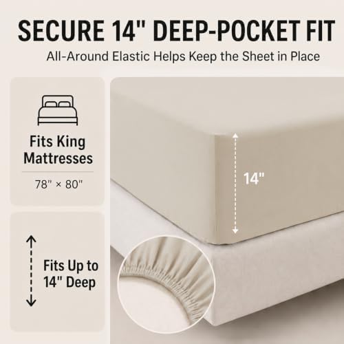 CozyLux Oversized King Comforter Set Beige - 7 Pieces Bed in a Bag - Image 5