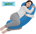 TranquilRelax C Shaped Body Pillow for Side Sleepers, Light Blue-35"*10" by Unknown