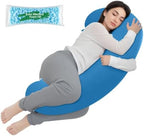 TranquilRelax C Shaped Body Pillow for Side Sleepers, Light Blue-35"*10" by Unknown