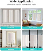 Window Privacy Film Frosted, Oatmeal Striped Vintage Static Cling Door Window Covering, Light Brown Farmhouse Rustic Lines UV Blocking Windows Film for Office, Hotel, Bedroom, 29.5 x 78.7 Inches - Image 7