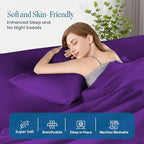 100% Pima Cotton Pillowcases – 800 Series, Ultra Soft & Cooling, Body Size 20"x54"(1PC), Set of 1 – Purple, Hotel Luxury Quality, Envelope Closure, Skin & Hair Friendly - Image 4