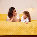 Exclusivo Mezcla Reversible King Size Quilt Bedding Set, Bright Yellow - Image 3