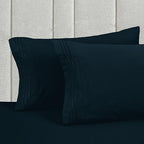 Mocassi Full Size 4-Piece Bed Sheet Set - 1800 Premium Hotel Quality Microfiber 18-24 Inches Extra Deep Pocket Fitted Sheet- Luxury Soft, Breathable, Wrinkle, and Fade Resistant, Black - Image 6