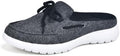 Buyrew Mules for Women with Arch Support - Lightweight Washed Cotton Sneaker Mules - Breathable Walking Flats, Comfortable Slip On Shoes for Business Casual, Office, Travel by Buyrew
