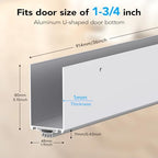 Aluminum Door Draft Stopper, 1-3/4 x 36 Weather Stripping Seal with Kick Plate, Under Door Gap Filler, U-Shape Door Sweep for Bottom of Doors Exterior/Interior (Silver, 1 Pack) - Image 2