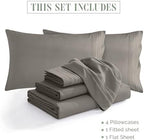 Elegant Comfort 1500 Premium Quality 6-Piece Bed Sheet Set - 18-24 Inch Extra Deep Pocket, Smart Storage Pockets, Wrinkle Free Ultra Soft 6PC Extra Deep Pocket Sheets, King, Gray - Image 4