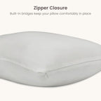 Bioweaves 100% Organic Cotton Body Pillow Cover for Body Pillowcases 300 Thread Count Soft Sateen Weave GOTS Certified with Zipped Closure - 21" x 54", Silver, Pack of 2 - Image 4