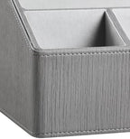 PU Leather Desk Organizer, Remote Control Holder (Grey) - Image 7