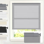 AOSKY No Drill Cordless Light Filtering Cellular Shade 18" W x 36" H Grey by AOSKY