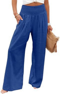 Angerella Womens Elastic High Waisted Palazzo Pants Casual Wide Leg Long Lounge Pant Trousers with Pocket by Angerella