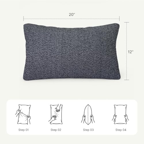 Outdoor Lumbar Pillow Set of 2 with Inserts, Outdoor Throw Pillow Water Resistant for Patio Furniture, 12x20 Inch Outdoor Pillows with Removable Zipper Cover - Image 6