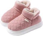 Women's Slip On Ankle Boot Slippers 2026, Closed Toe Winter Design: Diamond Quilted Upper - Ribbed Foldover Cuff | Plush Fleece Lining Thick Platform Outsole/Indoor Outdoor Lounge Travel Wear - Image 3