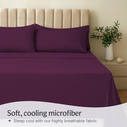 Twin Size Sheets Set, Cooling & Soft Deep Pocket Bed Sheets, 3PC - Image 3