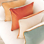 MONDAY MOOSE Decorative Throw Pillow Covers Cushion Cases, Set of 4 Soft Velvet Modern Double-Sided Designs, Mix and Match for Home Decor, Pillow Inserts Not Included (14x14 inch, Orange/Teal) - Image 5