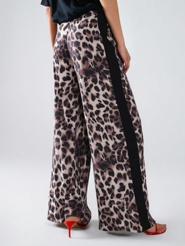 SHENHE Women's Cheetah Print Wide Leg Baggy Y2k Loose Streetwear Trousers - Image 3